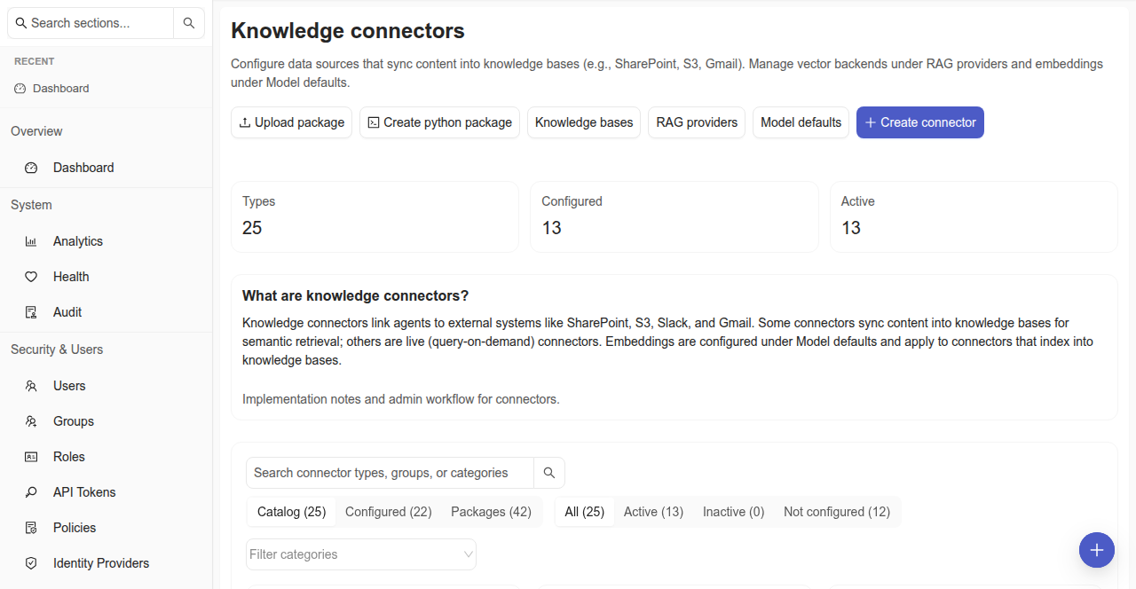 Will administration connector catalog